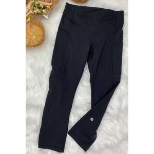 Lululemon 23” Black Pockets (size 2)